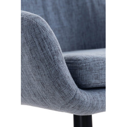 Tabouret de bar en tissu Grant bleu