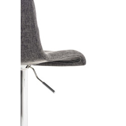 Lot de 2 tabourets de bar Hoover tissu chrome gris clair