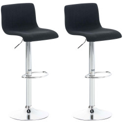 Lot de 2 tabourets de bar Hoover tissu chrome noir