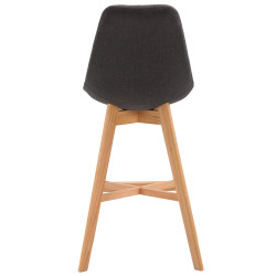 Lot de 2 tabourets de bar Cannes tissu natura gris foncé