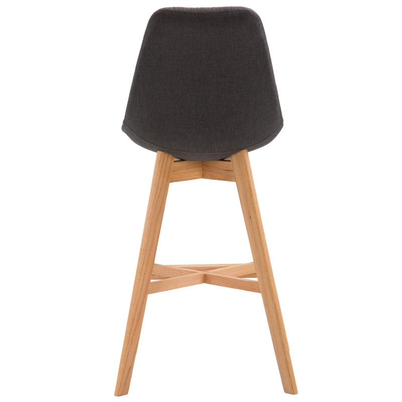 Lot de 2 tabourets de bar Cannes tissu natura gris foncé