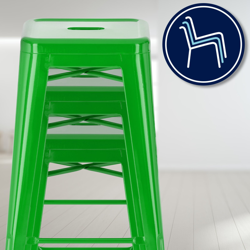 Lot de 2 tabourets de bar Joshua vert