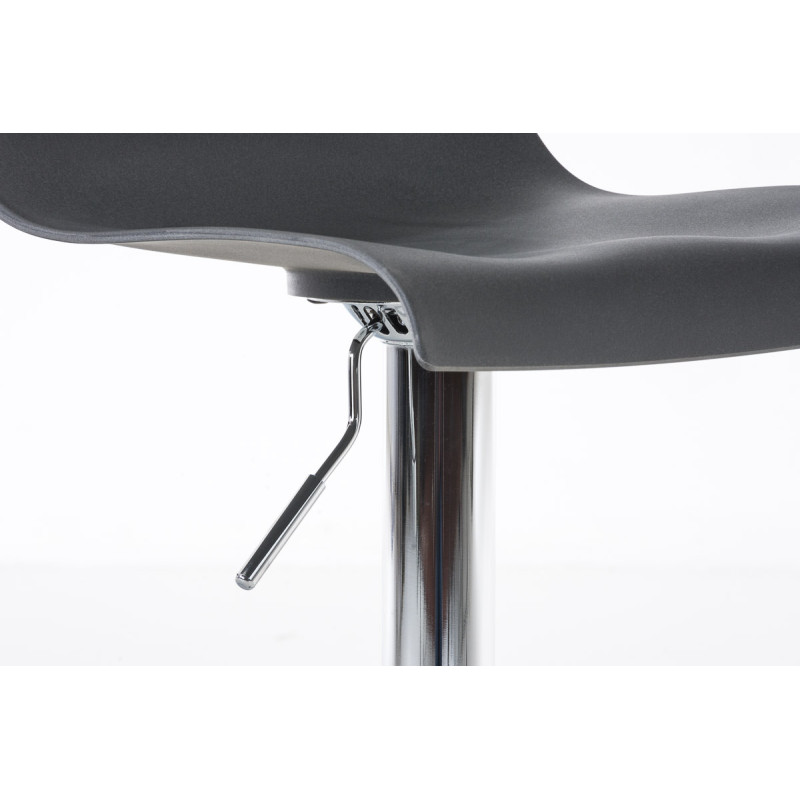 Lot de 2 tabourets de bar Hoover, en plastique chromé gris