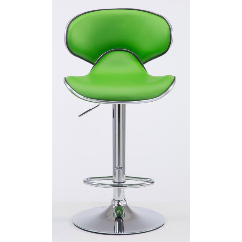 Lot de 2 tabourets de bar Las Vegas V2 simili cuir vert chrome