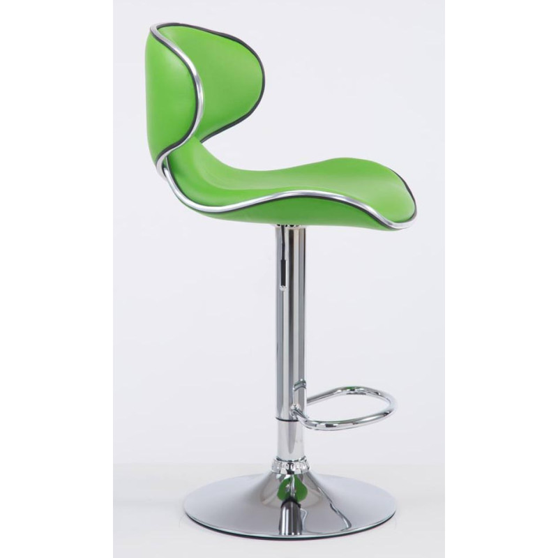 Lot de 2 tabourets de bar Las Vegas V2 simili cuir vert chrome