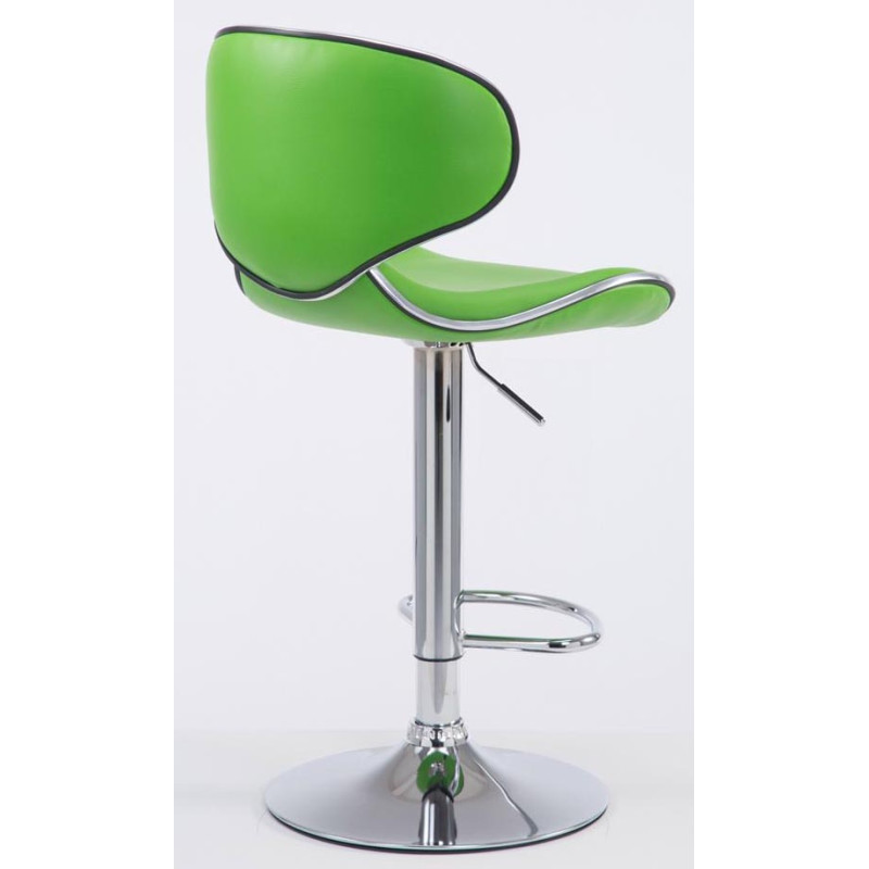 Lot de 2 tabourets de bar Las Vegas V2 simili cuir vert chrome