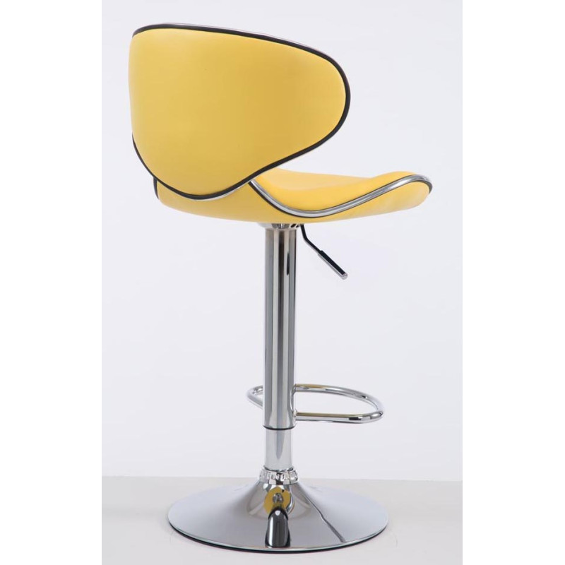 Lot de 2 tabourets de bar Las Vegas V2 en cuir synthétique chromé jaune