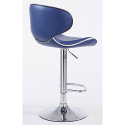 Lot de 2 tabourets de bar Las Vegas V2 simili cuir chrome bleu