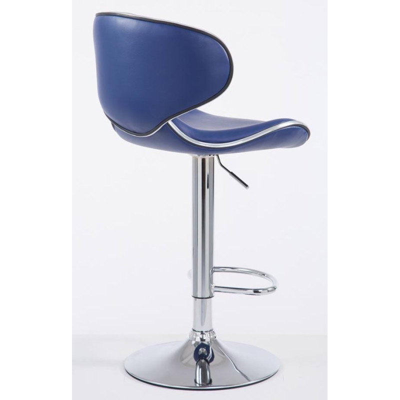 Lot de 2 tabourets de bar Las Vegas V2 simili cuir chrome bleu