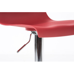 Lot de 2 tabourets de bar Hoover plastique chromé rouge