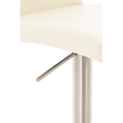 Tabouret de bar Cadiz, similicuir, acier inoxydable, couleur crème