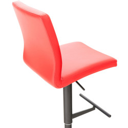 Tabouret de bar Cadiz simili cuir noir rouge