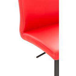 Tabouret de bar Cadiz simili cuir noir rouge