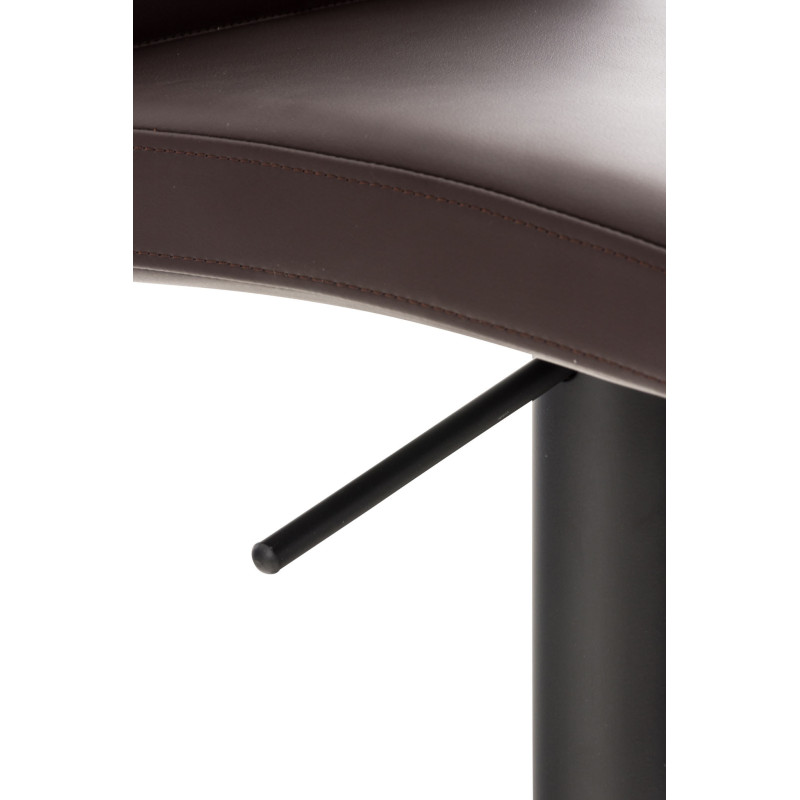 Tabouret de bar Cadiz simili cuir noir marron