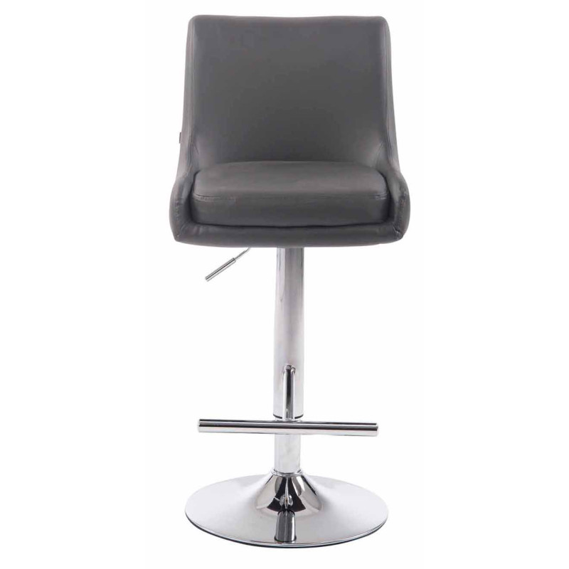 Lot de 2 tabourets de bar Club simili cuir gris chrome
