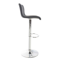 Set 2 sgabelli HOVER in tessuto grigio scuro,cromo