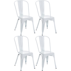 Lot de 4 chaises Benedikt blanches
