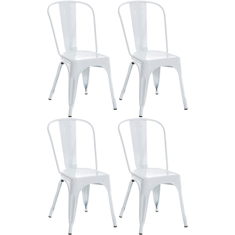 Lot de 4 chaises Benedikt blanches