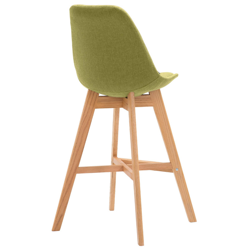 Ensemble de 2 tabourets de bar Cannes, tissu naturel vert