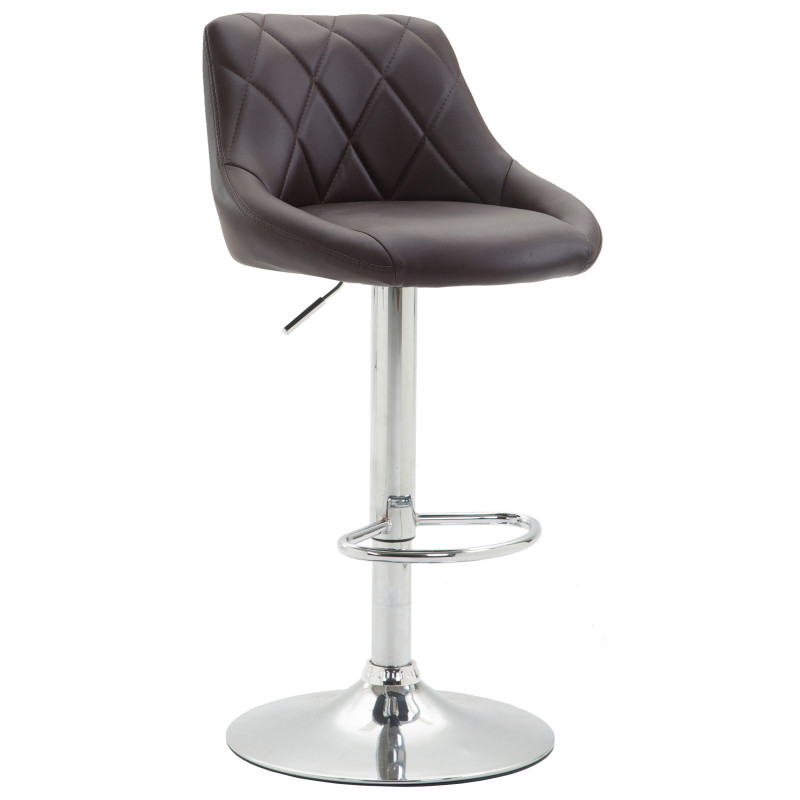 Tabouret de bar Lazio similicuir chromé brun