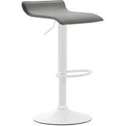 Tabouret de bar Dyn V2 en cuir synthétique blanc