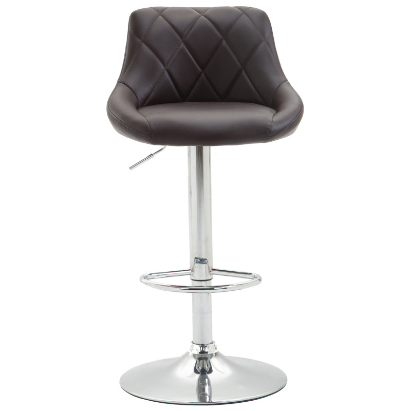 Tabouret de bar Lazio similicuir chromé brun