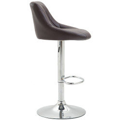Tabouret de bar Lazio similicuir chromé brun