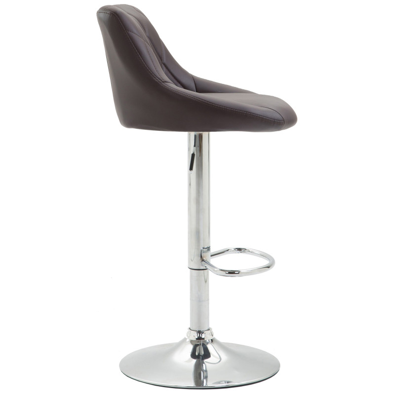 Tabouret de bar Lazio similicuir chromé brun