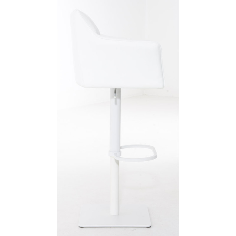 Lot de 2 tabourets de bar Damaso simili cuir blanc