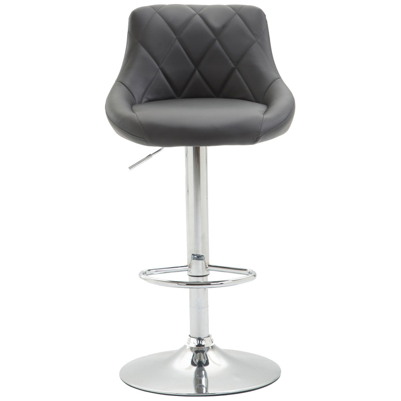 Tabouret de bar Lazio similicuir chromé gris