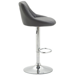 Tabouret de bar Lazio similicuir chromé gris