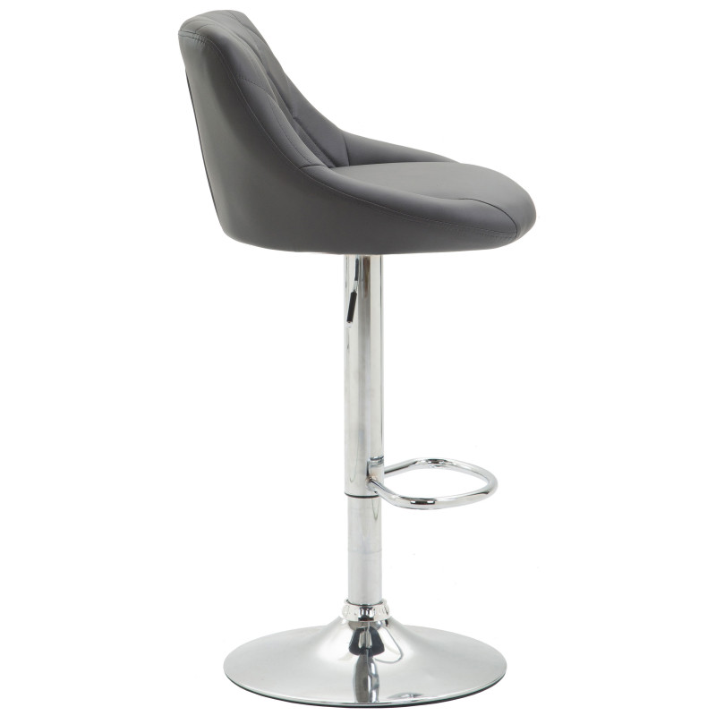 Tabouret de bar Lazio similicuir chromé gris