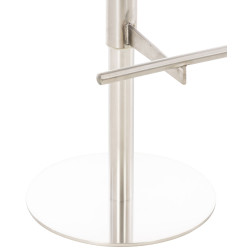 Lot de 2 tabourets de bar Cadiz simili cuir acier inoxydable blanc