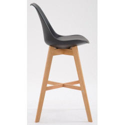 Lot de 2 tabourets de bar Cannes plastique natura noir