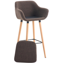 Lot de 2 tabourets de bar Grant en tissu marron