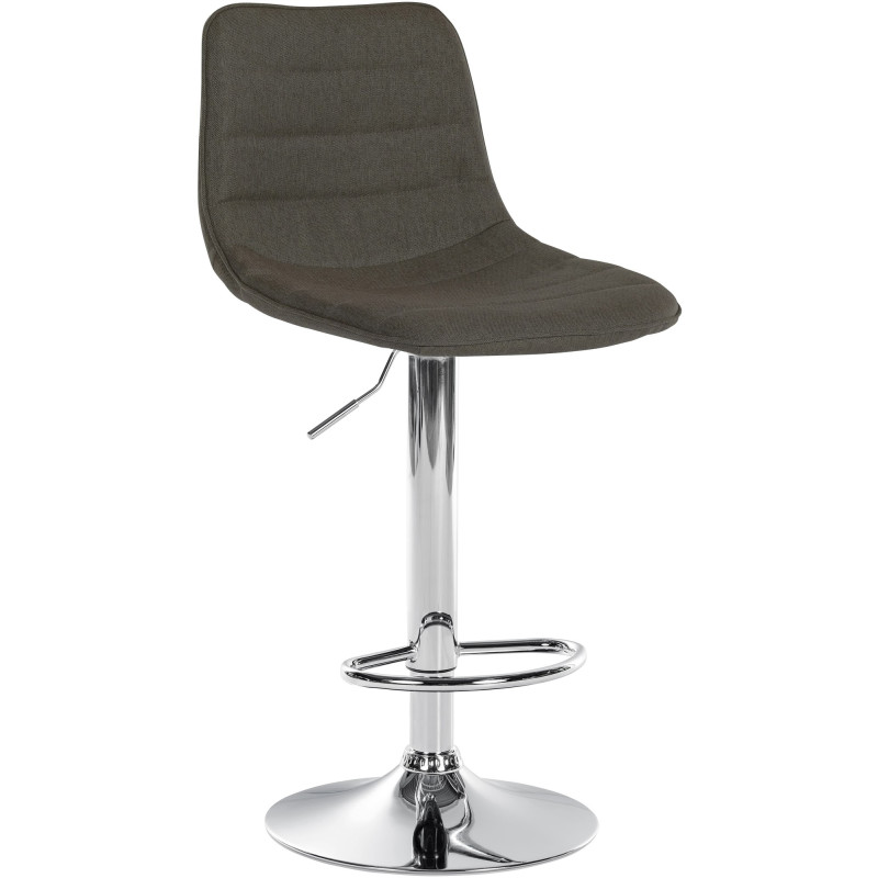 Tabouret de bar Lex tissu chromé taupe