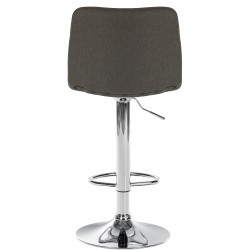 Tabouret de bar Lex tissu chromé taupe