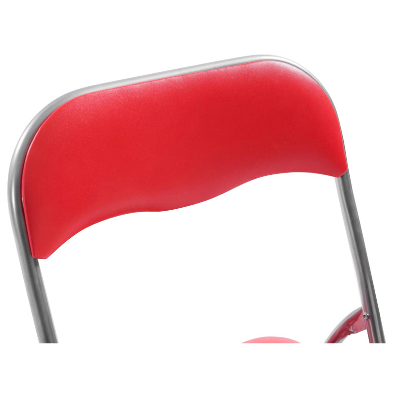 Lot de 4 chaises pliantes Felix rouge/argent