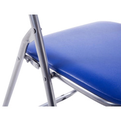 Lot de 4 chaises pliantes Felix bleu/argent