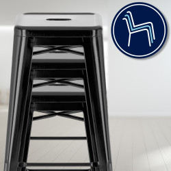 Lot de 2 tabourets de bar Joshua noir