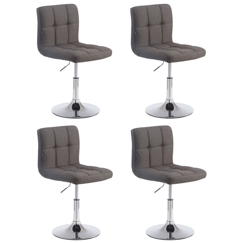 Lot de 4 chaises longues Palma Lounger V2 en tissu gris foncé