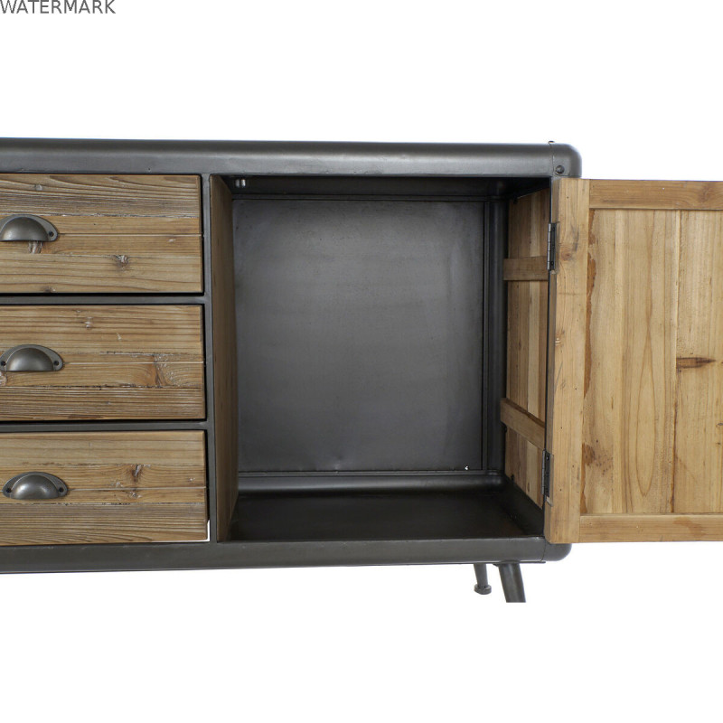 Buffet DKD Home Decor 144 x 45 x 75 cm Sapin Naturel Métal Gris clair