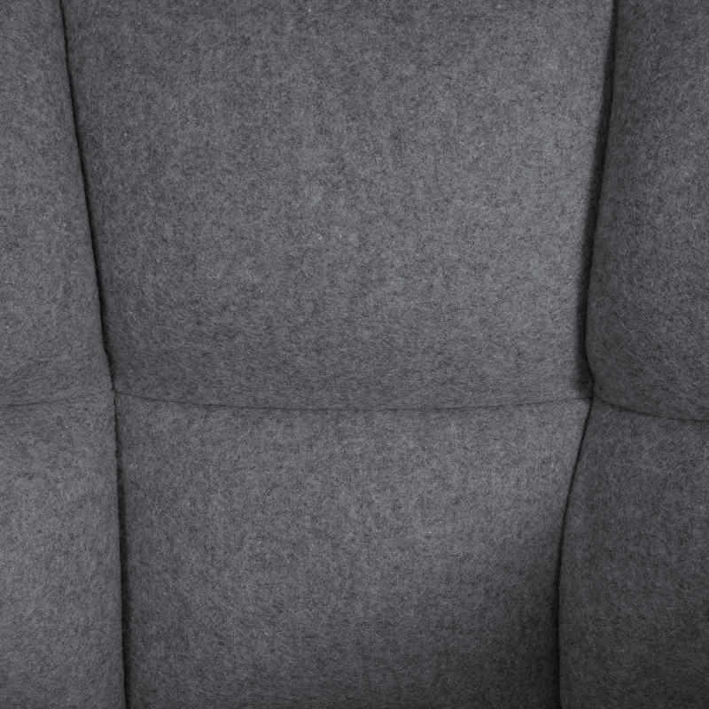 Tabouret de bar Damaso B en feutre avec structure à 4 pieds gris