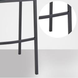 Tabouret de bar Damaso B en feutre avec structure à 4 pieds gris