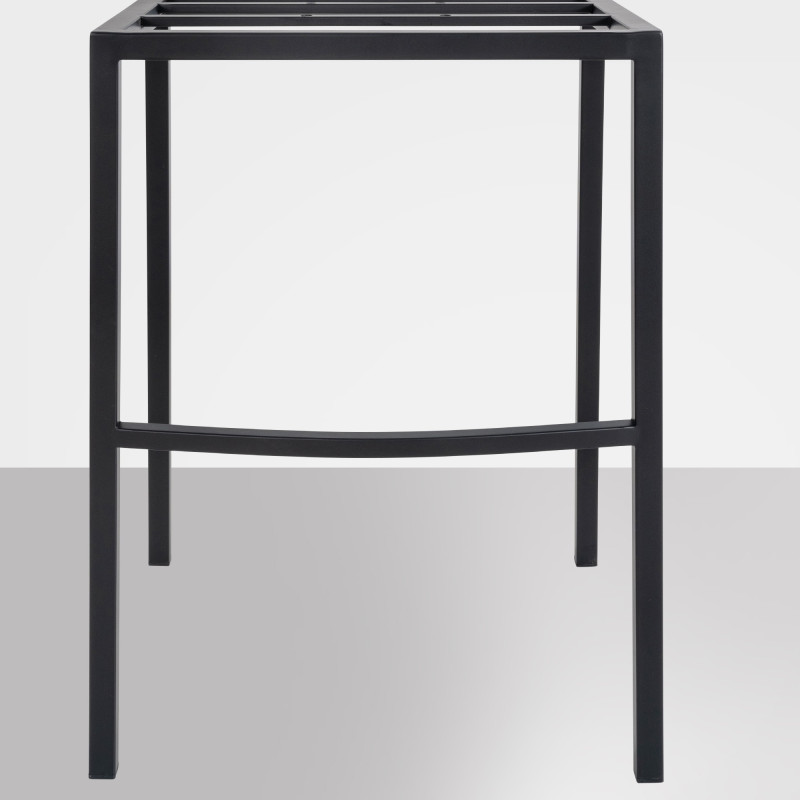Tabouret de bar Damaso B en feutre avec structure à 4 pieds gris