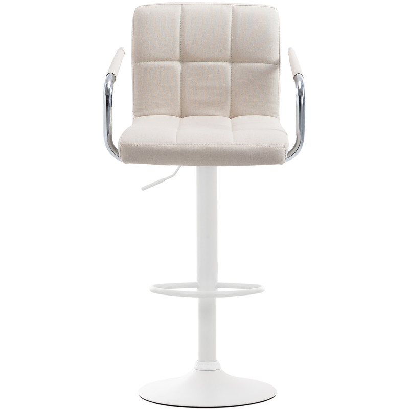 Tabouret de bar Lucy V2 en tissu blanc