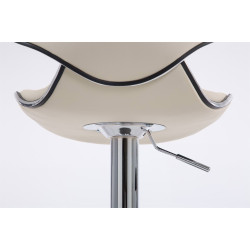 Lot de 2 tabourets de bar Las Vegas V2 simili cuir chrome crème