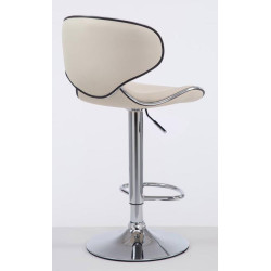 Lot de 2 tabourets de bar Las Vegas V2 simili cuir chrome crème