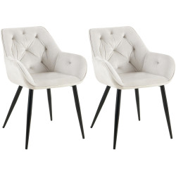 Lot de 2 chaises de salle à manger Cassis gris clair