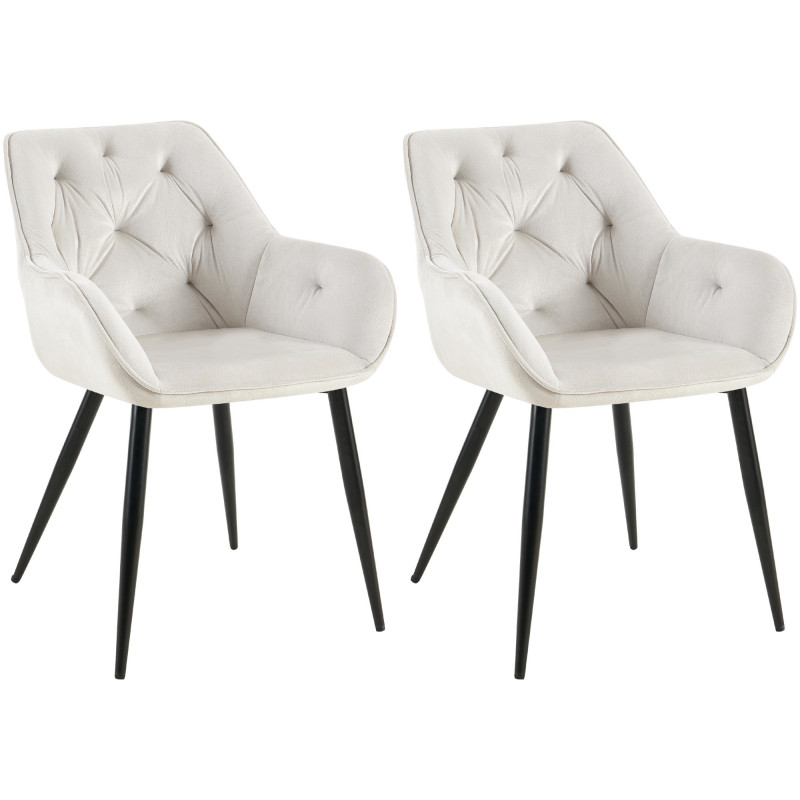 Lot de 2 chaises de salle à manger Cassis gris clair